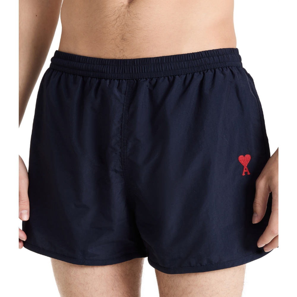 AMI Embroidered Logo Swim Shorts Nautic Blue Size S 3895